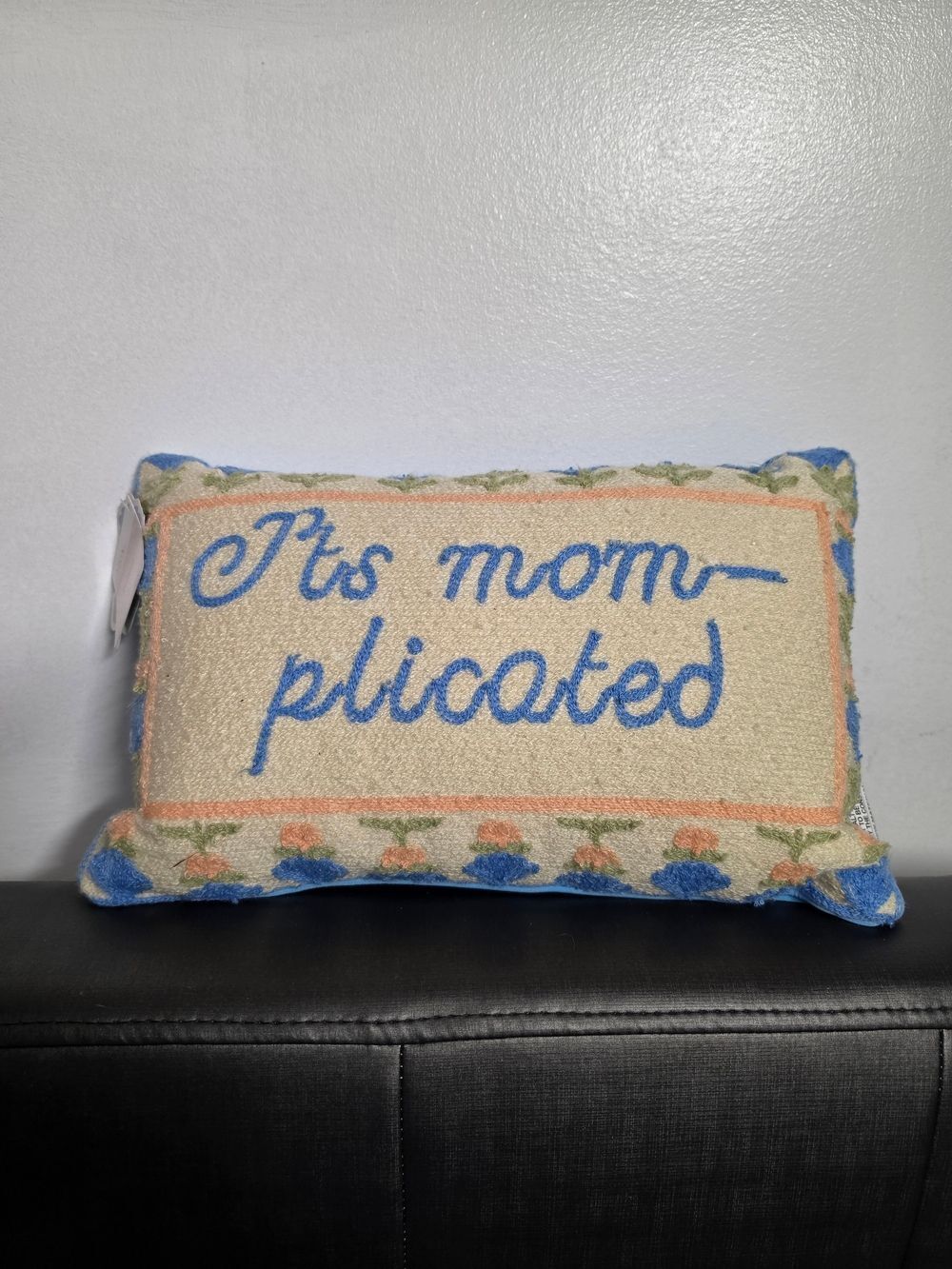 New It's Mom Plicated Decorative Lumbar Pillow, 14" x9" indoor home decor accent